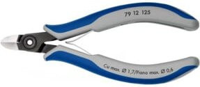 Knipex Präzisions-Elektronik-Seitenschneider mit Mehrkomponenten-Hüllen brüniert blau 125 mm - Bild 1