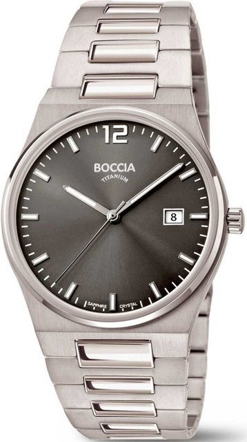 Boccia Herrenuhr, Quarz, Titan, Saphirglas, 39 mm, Grau, 5 ATM - Bild 1