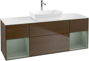 V&B Waschtischunterschrank Finion mit Wandbeleuchtung, Farbe: Weiß, Breite: 160 cm, Tiefe: 50,1 cm, Höhe: 50,1 cm - Bild 1