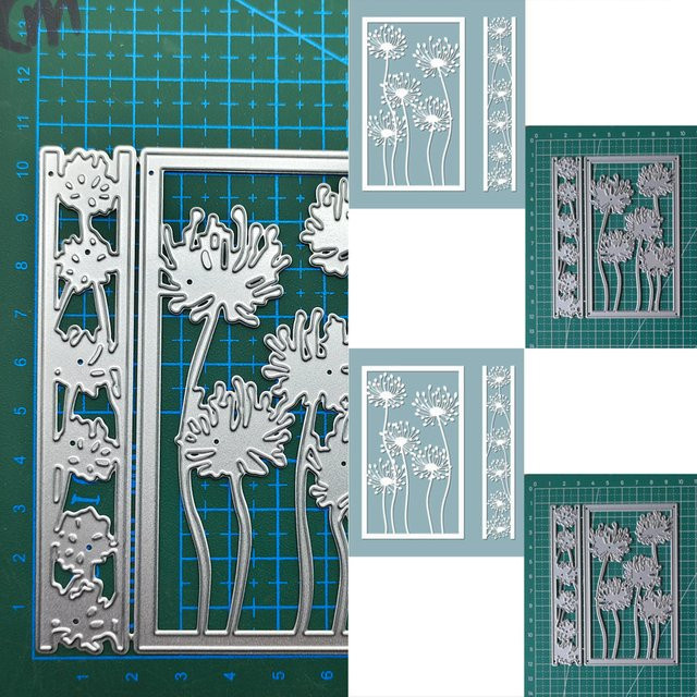 Metall-Schneideschablone mit Blumen-Motiv in Silber für Scrapbooking, DIY-Alben und Papier-Prägungen - Bild 1