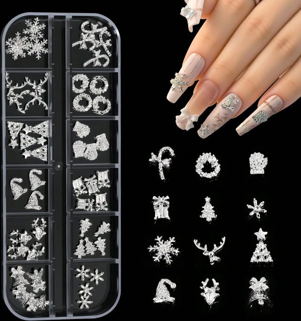 Misscheering Nagel-Charms, 48 Stück, Gold und Silber, Legierung, Unisex - Bild 1
