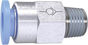 Riegler Gerades Rückschlagventil Blaue Serie Gewinde-Schlauch R 1/8 a. in Blau - Bild 1