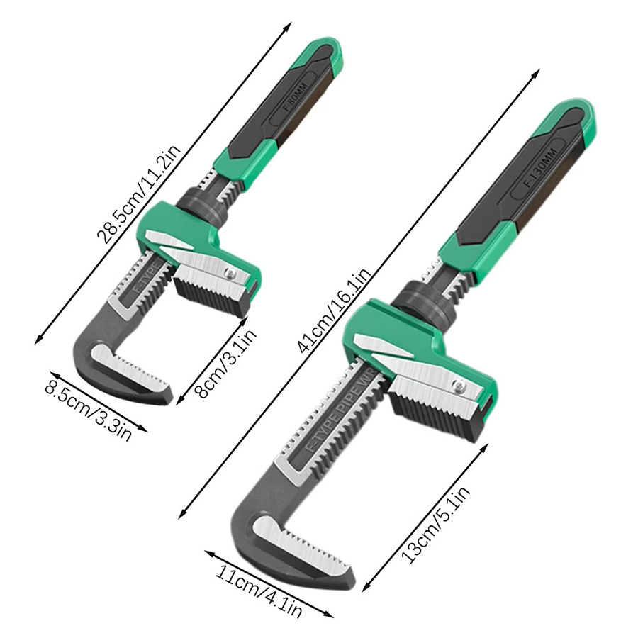 Jiahomily F-Typ-Schraubenschlüssel rechtwinklig mit breiter Backenöffnung für Autoreparatur und Klempnerarbeiten, B/T/H: 130 x 80 mm - Bild 6