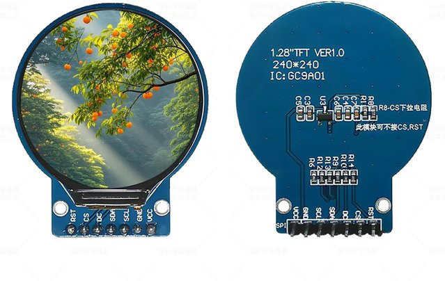 UICPAL TFT LCD Display Modul GC9A1 IPS Weitwinkel 1,28 Zoll mit SPI Schnittstelle in Blau - Bild 1