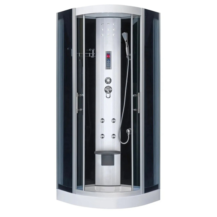 Kerra Hydromassagekabine Leticia Eckdusche in Weiß mit Dach, Duschwanne, Handbrause, Kopfbrause und LED-Beleuchtung B/T: 89 x 89 cm - Bild 2