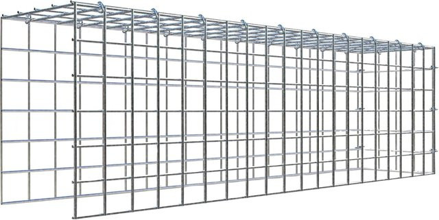 Gabiona C-Ring Anbaukorb Typ 4 aus Stahl, silbergrau, B/T/H: 30 x 100 x 20 cm, Maschenweite 5 x 5 cm - Bild 1