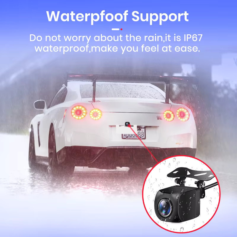 Junsun Auto Rückfahrkamera mit Full HD 1080p, Radar Alarm und 145 Grad Weitwinkel, wasserdicht, Schwarz - Bild 5