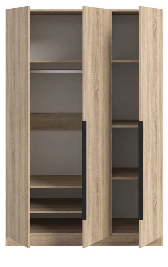 3-türiger Kleiderschrank Swan in Sonoma Eiche, Breite: 120 cm, Höhe: 181 cm - Bild 5