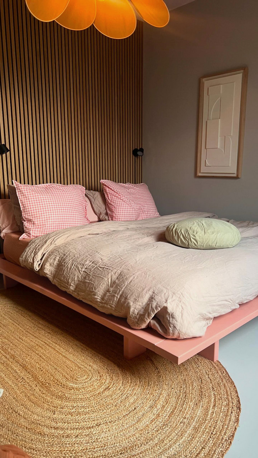 Karup Japan Bett aus Massivholz in Pink - Bild 2