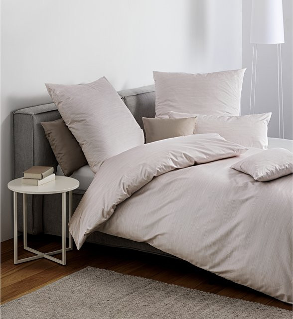 Janine Interlock-Jersey-Bettwäsche Carmen S gestreift in Beige - Bild 1