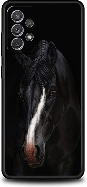 Handyhülle mit Pferdemotiv für Samsung Galaxy A55 A35 A17 A07 A15 A13 A25 A51 A71 A72 A73 A32 A52 A52S A41 5G aus weichem TPU in Schwarz - Bild 1
