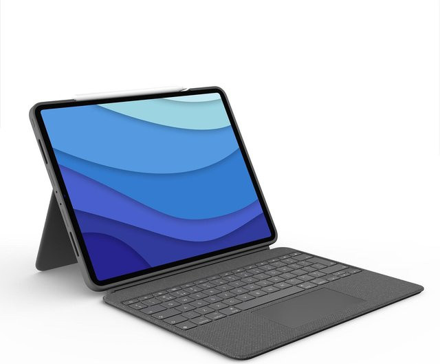 Logitech Combo Touch Tastatur und Foliohülle mit Trackpad und Hintergrundbeleuchtung für Apple iPad Pro 12,9 Zoll (5. Generation) in Oxford Gray mit QWERTY US International Layout und Smart Connector - Bild 1