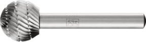 PFERD HSS Frässtift Kugelform in Silber, Durchmesser: 16 mm, Schaft-Durchmesser: 6 mm, mit Spanbrecher, universal mittel fein - Bild 1