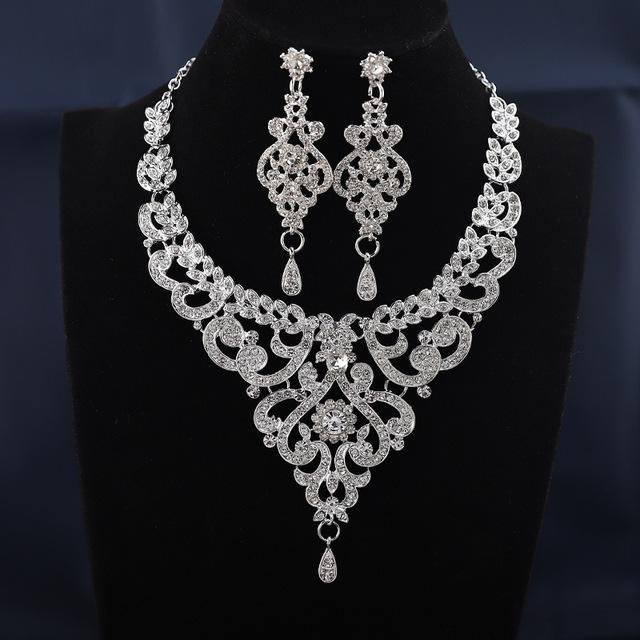 Wucifang Jewelry Schmuck-Set, Ohrringe, Halskette, Perlen, Damen, grau - Bild 1