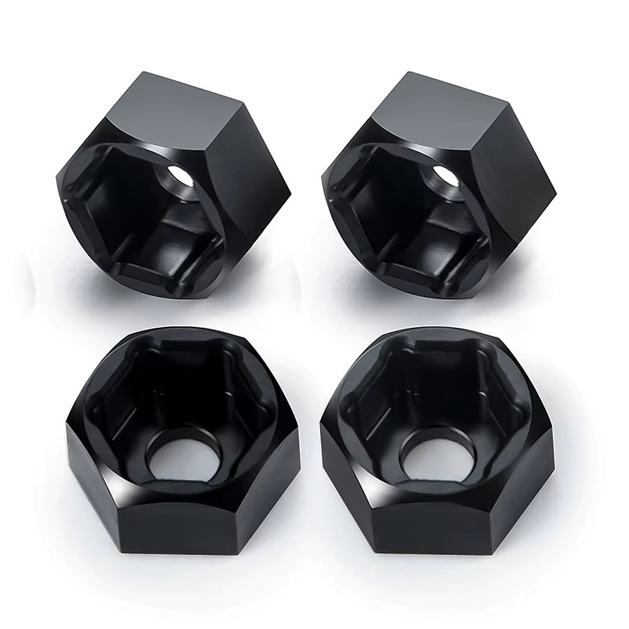 Trinood Sechskant-Radnaben Adapter, 4-teiliges Set, Aluminiumlegierung, Schwarz - Bild 2