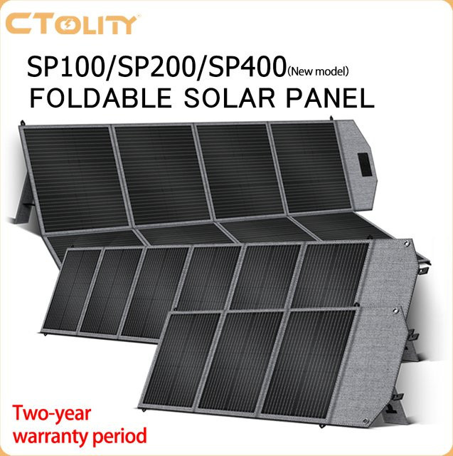 CTOLITY Tragbares faltbares Solarpanel SP100 SP200 SP400 mit stabiler Stromversorgung B/T/H: 120,0 x 212,5 x 0 cm - Bild 1