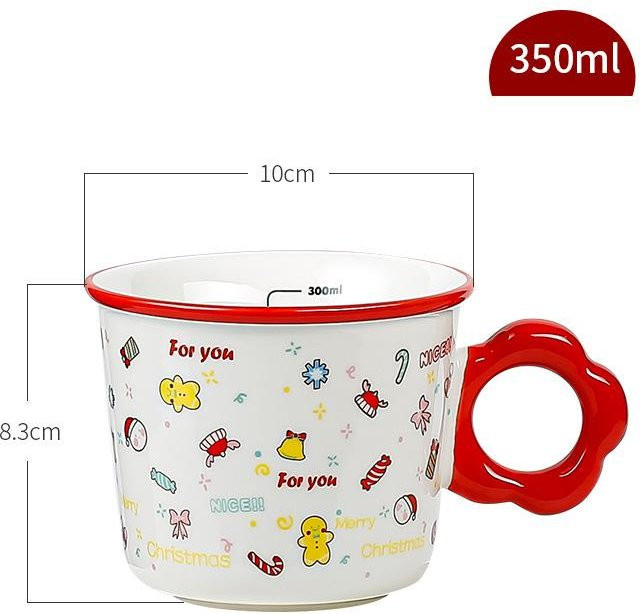 Yiran Furniture Weihnachtstasse aus Keramik, kreativer Becher in Multicolour, 350 ml - Bild 1