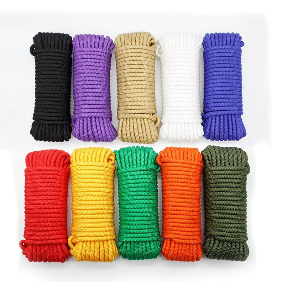 Multifunktionale Nylon Wäscheleine rutschfest und winddicht, 10 m, Orange/Mehrfarbig - Bild 1