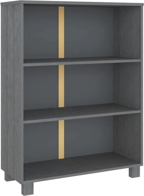 vidaXL Bücherschrank HAMAR aus Massivholz Kiefer in Dunkelgrau B/T/H: 85 x 35 x 112 cm - Bild 1