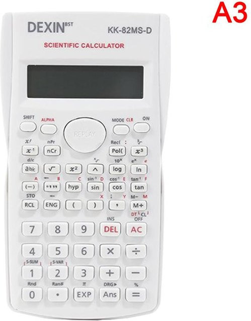 Multifunktionaler wissenschaftlicher Taschenrechner von Super Six in Weiß mit großem Bildschirm für Schule und Büro - Bild 1