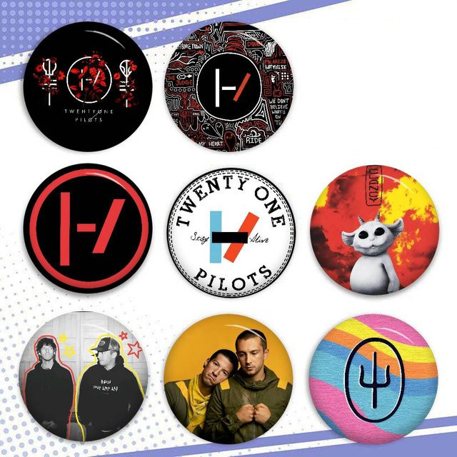 Button-Pin-Brosche T-Twenty One Pilots, Cartoon-Abzeichen - Bild 1