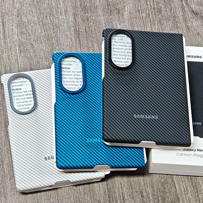 Samsung Galaxy Z Fold8 Fold 8 Ultra Magnetische Handyhülle mit Carbon-Textur Hartschale und Displayschutz in Grau - Bild 3
