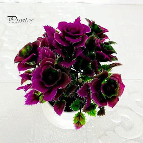 Puntos Dekorative Bonsai Kunstpflanze Chinesische Rosen in Rose Rot aus Kunststoff - Bild 2