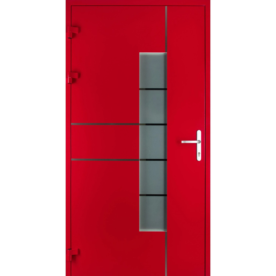 Moderno Haustür M360P in Rubinrot, Aluminium, B: 100 cm, H: 210 cm, DIN Links - Bild 2