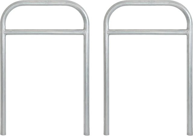 TRUTZHOLM 2er Set Fahrradanlehnbügel aus feuerverzinktem Stahl in Grau, H x B x T: 115 x 78 cm, Durchmesser 49 mm - Bild 1