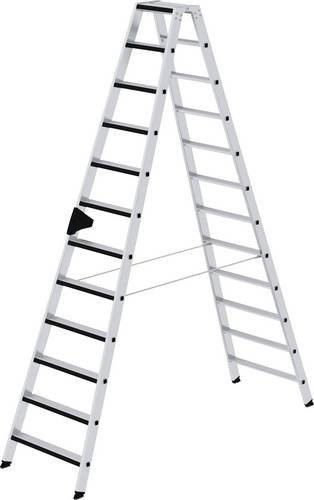 MUNK Günzburger Steigtechnik Aluminium-Stehleiter Relax Step beidseitig begehbar mit 2 x 12 Stufen und einer maximalen Arbeitshöhe von 4,5 m - Bild 1