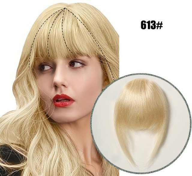 HAIRCUBE Clip-in-Haarverlängerungen Wispy Bangs, 613 Blonde, Damen - Bild 1