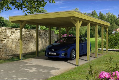SKANHOLZ Carport Friesland in Braun, B/T: 397 x 708 cm, Firsthöhe: 241 cm, imprägniert - Bild 1