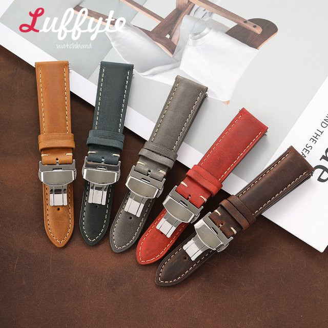 Luffyte Uhrenarmband Leder, Vintage, Herren - Bild 1