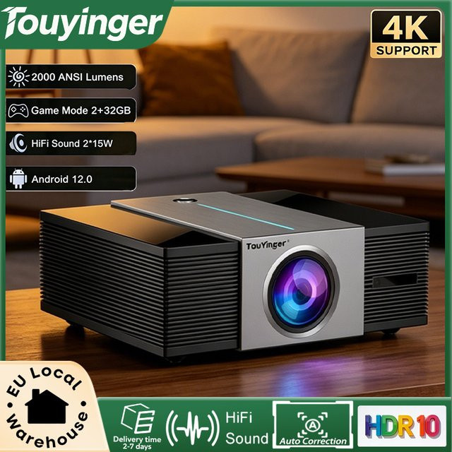 TouYinger Q11W Ultra-Projektor mit 4K HDR Unterstützung, 2000 ANSI Lumen, Autofokus, Keystone-Korrektur und WLAN 6 für dein Heimkino- und Outdoor-Erlebnis - Bild 1