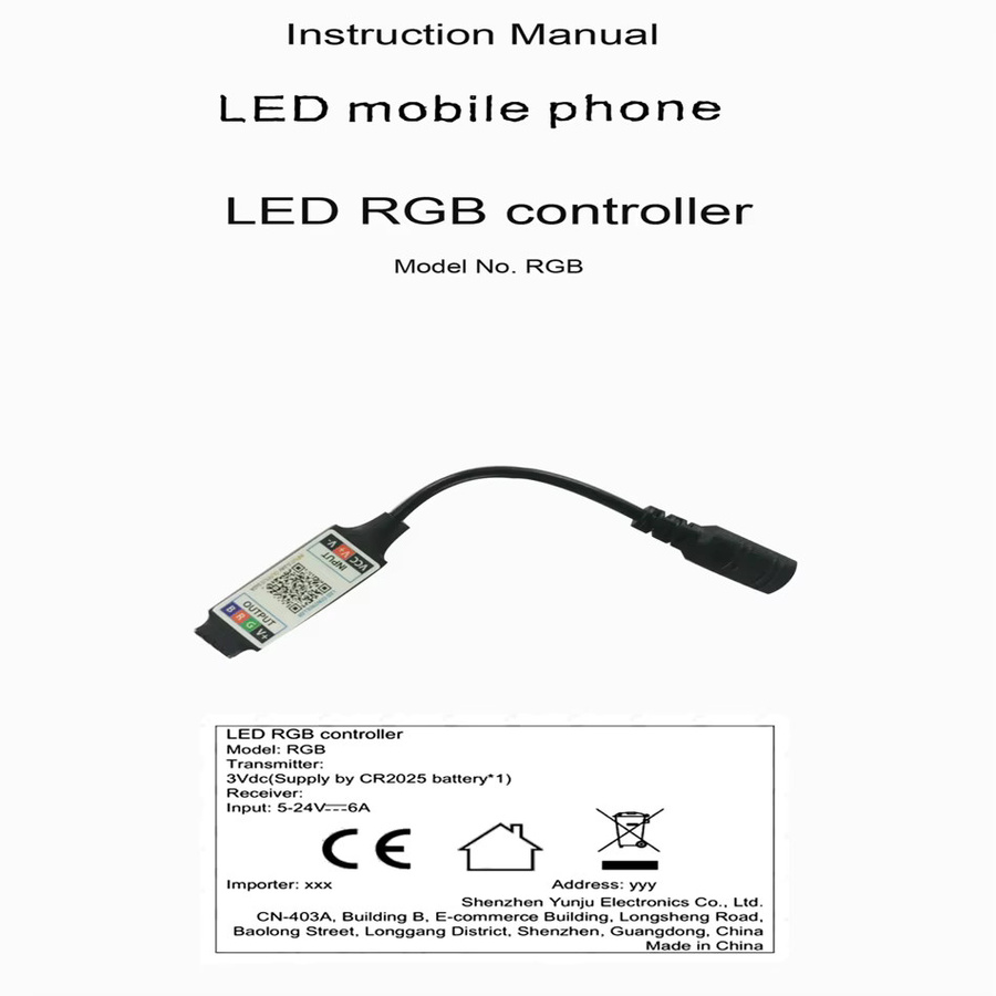 TiaoChongYi LED RGB Smart APP Controller mit Bluetooth für 5050 LED Streifen, DC5V 12V 24V, Schwarz - Bild 2