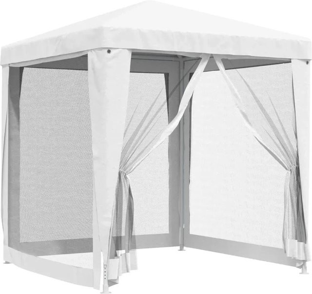 vidaXL Partyzelt mit 4 Netz-Seitenwänden Weiß, B/T/H: 2 x 2 x 2 m - Bild 1