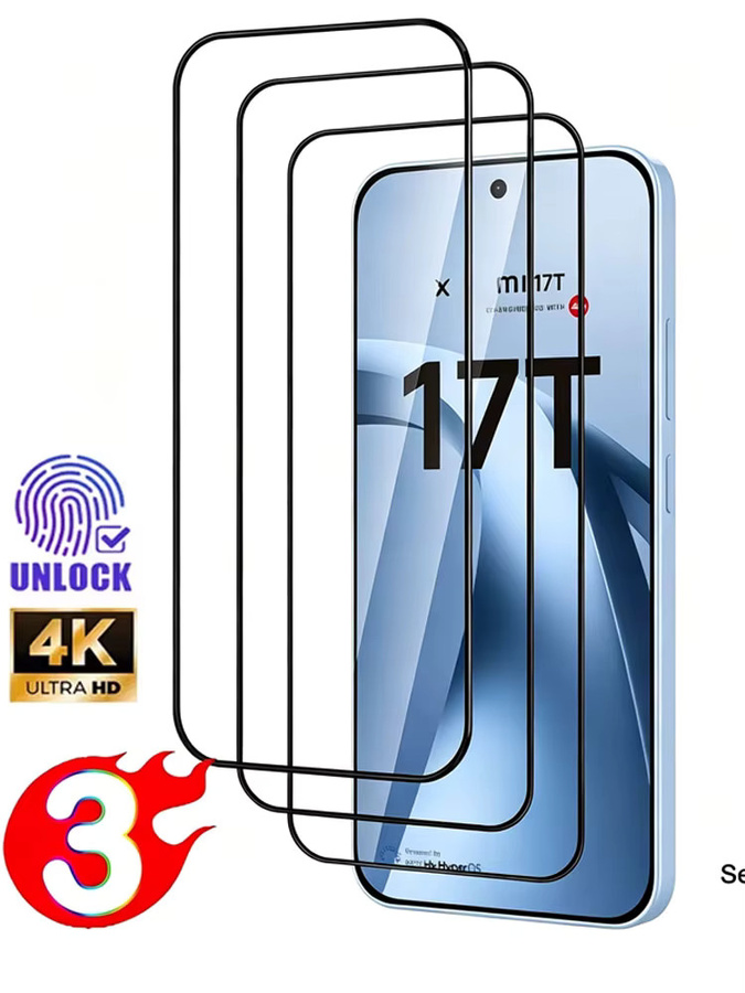 3 Stück Displayschutzfolien aus gehärtetem Glas für Xiaomi 17T 17 Pro Max 15 15T 14T 13T 12T 11T Pro, transparent, kompatibel mit Fingerabdruck-Entsperrung - Bild 6