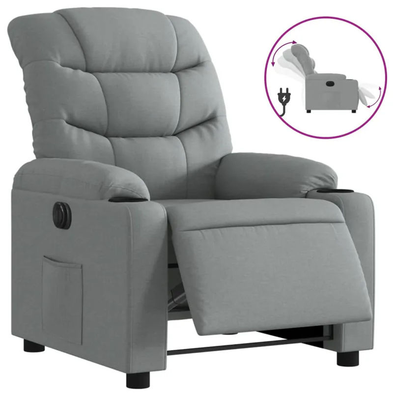 Vidaxl Elektrischer Relax-Sessel in Grau mit Stoffbezug im modernen Design - Bild 3