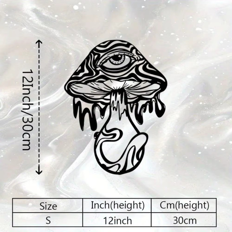 CIFBUY Eisen-Pilz-Wandkunst in Schwarz als abstrakte Metall-Dekoration für den Garten und Außenbereich - Bild 3