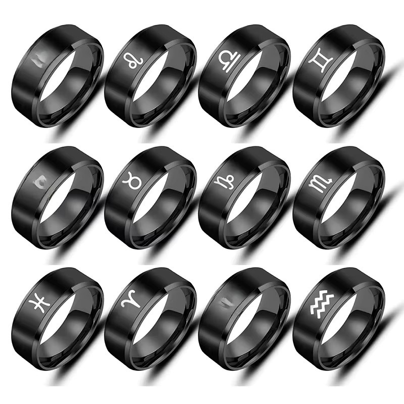 NUOBING Ring, Edelstahl, Schwarz, Unisex, 8 mm - Bild 3