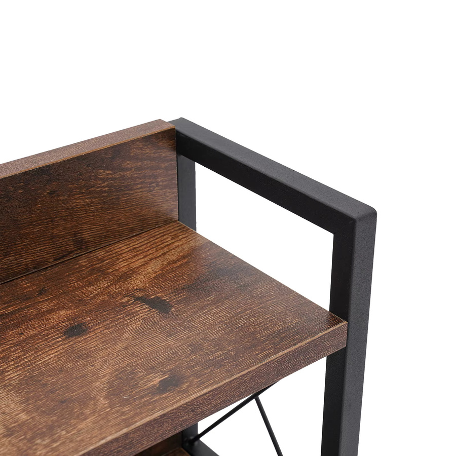 Bymaocar 2-stöckiges Gewürzregal aus Holz in Vintage Braun mit Rückwand - Bild 5