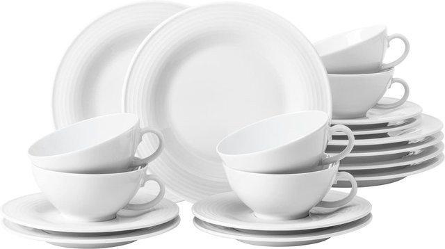 Seltmann Weiden Teeservice Beat Color Glaze aus Porzellan, 18er Set, Weiß - Bild 1