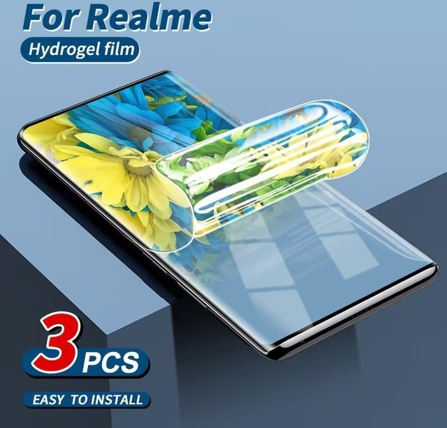 3er-Pack weiche Hydrogel-Displayschutzfolie für Realme 13 12 11 10 9 8 4G 5G und Pro Plus, transparent - Bild 1