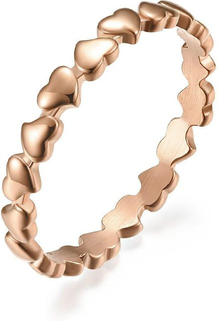 YIRAN Jewelry 5 Ring, Titanstahl, herzförmig, beige, Damen, 10# - Bild 1