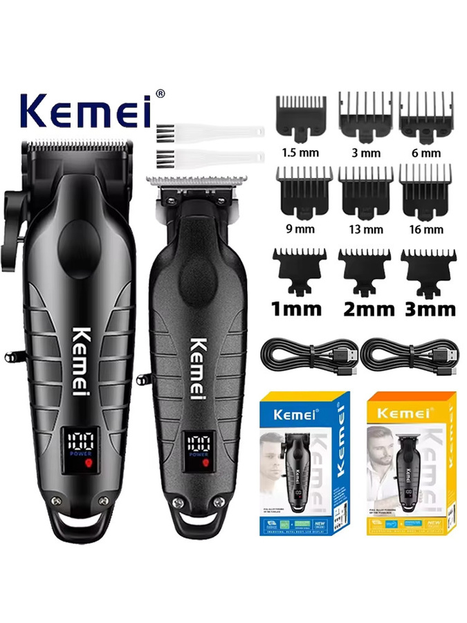 Kemei Akku-Haarschneider Set, Herren, Schwarz - Bild 6