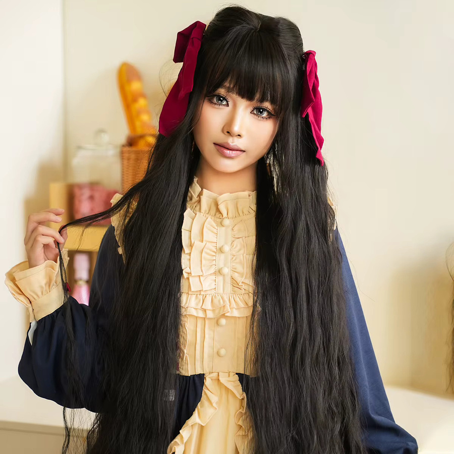 7JHH WIGS Perücke, schwarz, Wasserwellenmuster, Damen - Bild 4