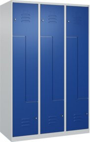 C+P Z-Spind Classic PLUS Spind mit 6 Fächern und Zylinderschloss, Farbe Grau/Blau, B/H/T: 120 x 185 x 50 cm - Bild 1