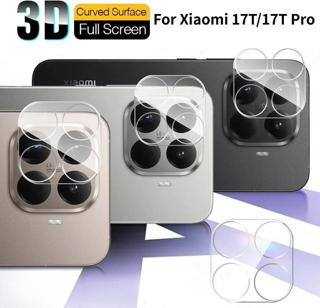 3D 9H Hartglas-Schutzfolie für Xiaomi 17T Pro 15T 17 Pro Max, transparent, inklusive Objektivschutzkappe - Bild 1