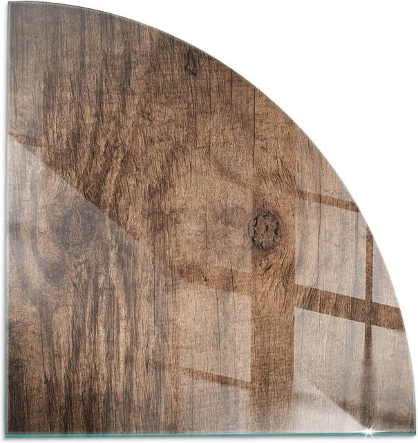Tulup Kamin Glasplatte mit natürlichem Holzmuster in Braun, B/H: 100 x 100 cm - Bild 1