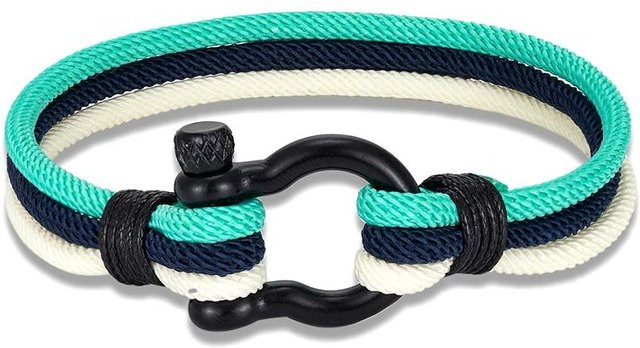 Mehrlagiges Nautisches Seilarmband Edelstahl, Black, Unisex, 23cm - Bild 1